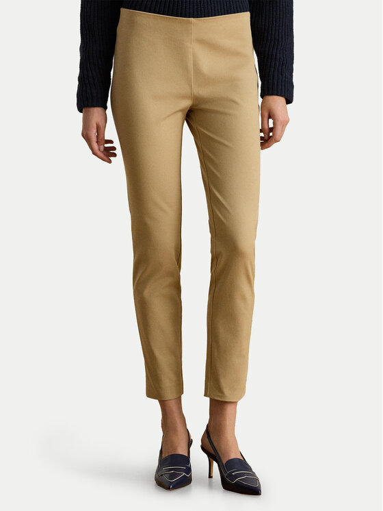 LAUREN RALPH LAUREN Lauren Ralph Lauren Kalhoty z materiálu 200631310018 Béžová Slim Fit