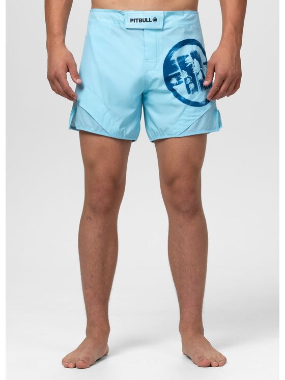 PITBULL PITBULL Szorty sportowe LOGO PALMS Niebieski Regular Fit
