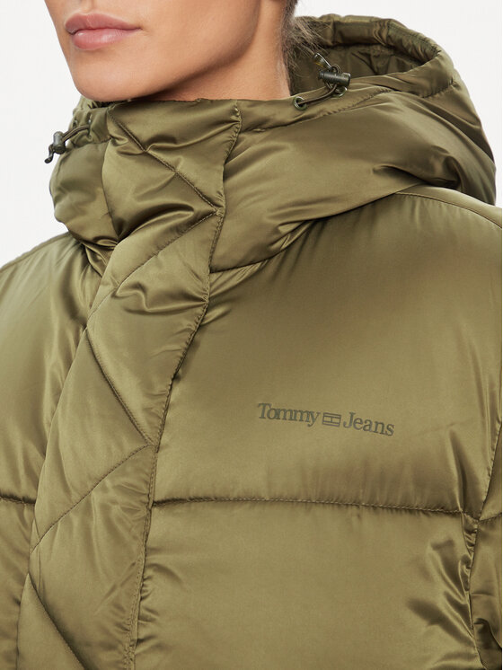 Tommy Jeans Tommy Jeans Μπουφάν χειμωνιάτικο Satin DW0DW16587 Πράσινο Relaxed Fit