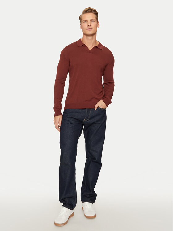 Sisley Sisley Pulover 11BAS300J Rdeča Regular Fit