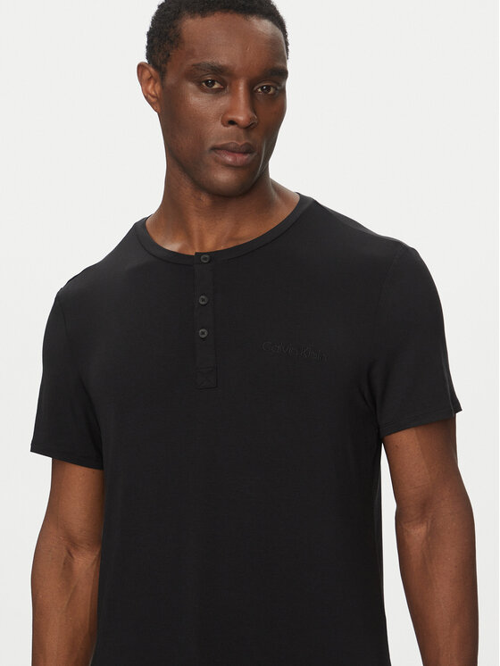 Calvin Klein Underwear Calvin Klein Underwear T-Shirt Henley LV00NM2803 Czarny Regular Fit