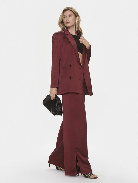 HUGO Hugo Hlače iz tkanine Haroti-1 50498428 Bordo rdeča Regular Fit