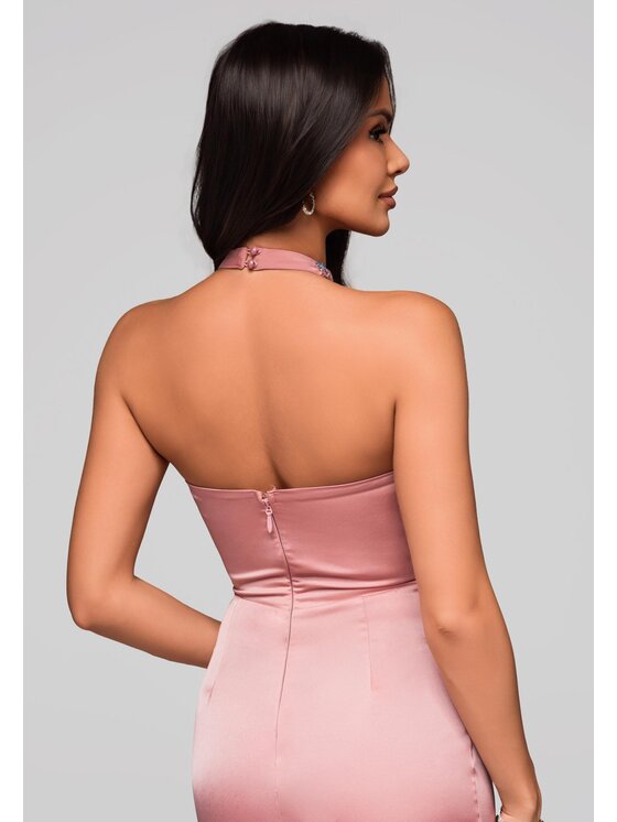 Ombre Ombre Sukienka wieczorowa LA-OM-DLR194 Różowy Regular Fit