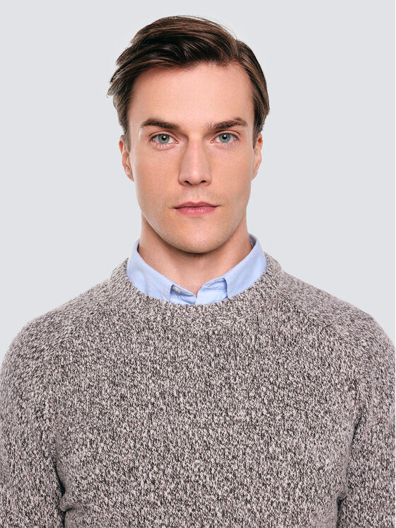 BIG STAR BIG STAR Sweter WALTERO Brązowy Basic Fit