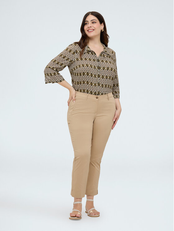 Fiorella Rubino Fiorella Rubino Pantaloni di tessuto P718L002568N002 Crema Regular Fit