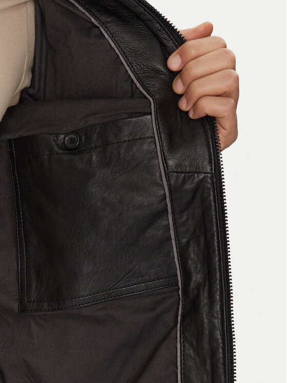 Mustang Mustang Lederjacke 310-24-055 Schwarz Regular Fit
