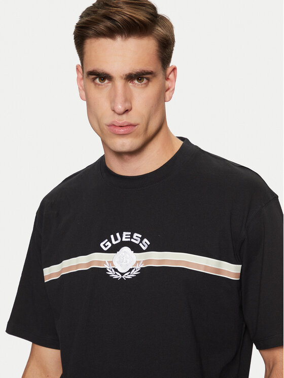Guess Guess Tričko Z5RI02 I3Z14 Čierna Regular Fit