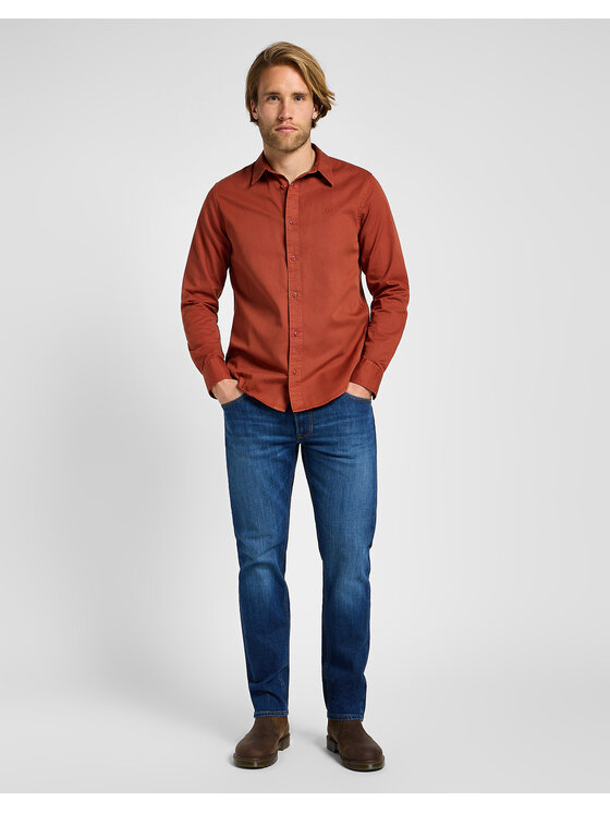 Lee Lee Koszula 112355741 Czerwony Regular Fit