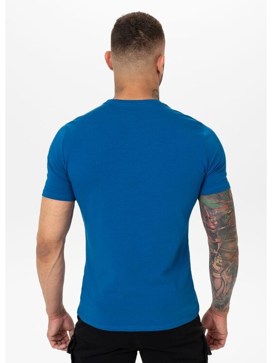 PITBULL PITBULL T-Shirt Koszulka męska Slim Fit SAN DIEGO CA SMALL LOGO L Niebieski Regular Fit