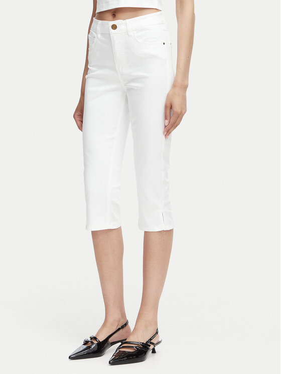 Guess Spodnie capri W6YB40 W5139 Biały Slim Fit