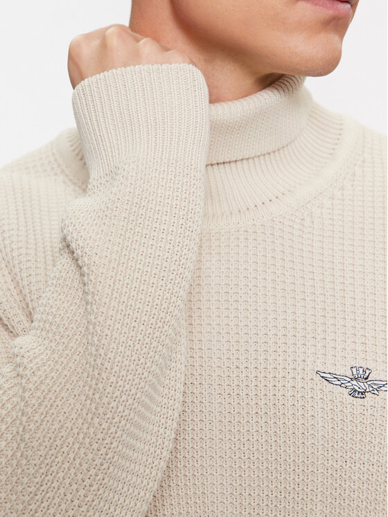 Aeronautica Militare Aeronautica Militare Rollkragenpullover 232MA1451L512 Écru Regular Fit