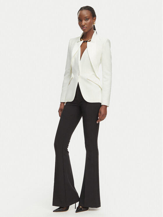 Elisabetta Franchi Elisabetta Franchi Marynarka GI-192-61E2-V490 Biały Regular Fit
