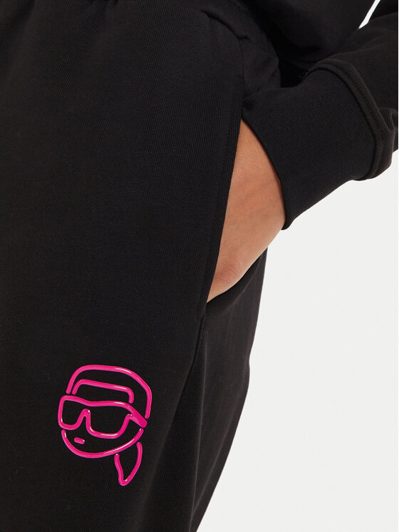 KARL LAGERFELD KARL LAGERFELD Jogginghose 246W1012 Schwarz Regular Fit