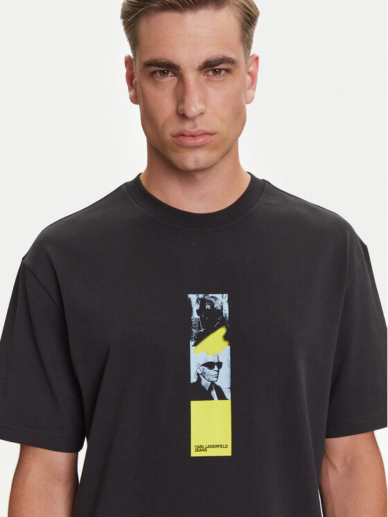 Karl Lagerfeld Jeans Karl Lagerfeld Jeans T-Shirt A3M17036 Czarny Relaxed Fit