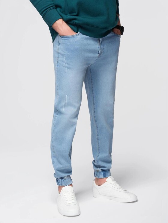 Ombre Ombre Jeansy OM-PADJ-0265 Niebieski Jogger Fit