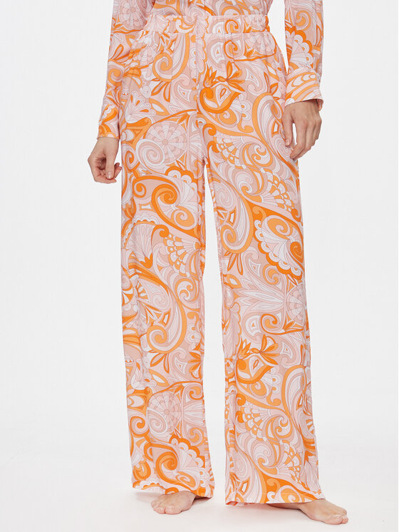 Melissa Odabash Melissa Odabash Hlače iz tkanine Olivia CR Oranžna Relaxed Fit