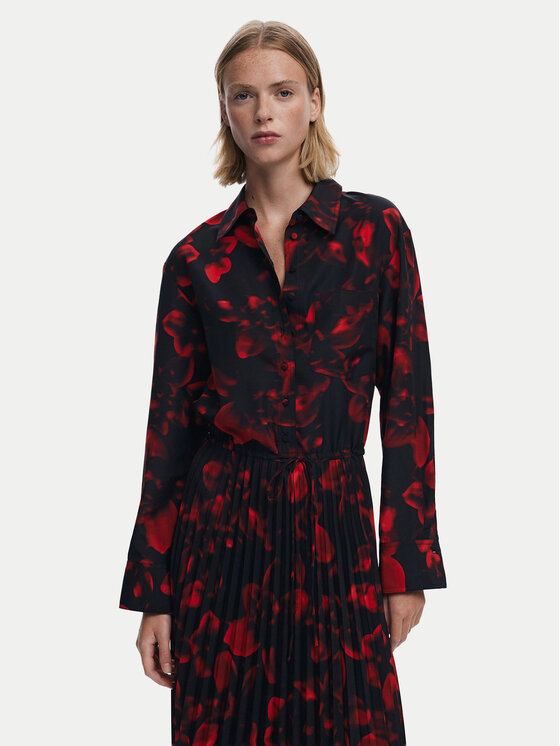 Desigual Desigual Košeľové šaty Plisado 25WWVW16 Červená Regular Fit