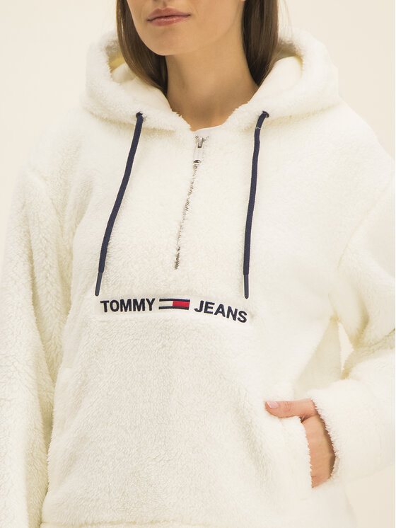Tommy Jeans Džemperis Tjw Teddy Popover DW0DW07582 Balta Regular Fit •  Modivo.lt