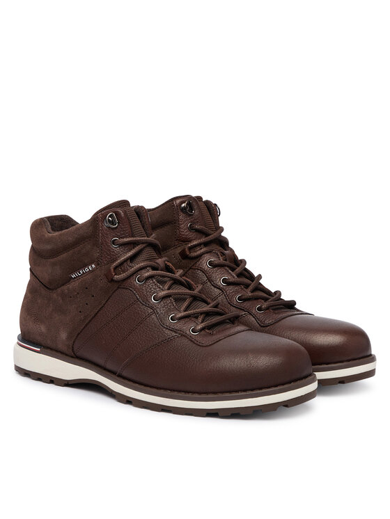 Tommy Hilfiger Tommy Hilfiger Schnürschuhe Corporate Outdoor Warm Lth Boot FM0FM05991 Braun