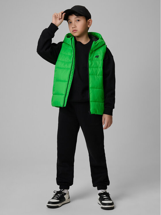 4F 4F Kamizelka OUTERWEAR Zielony Regular Fit