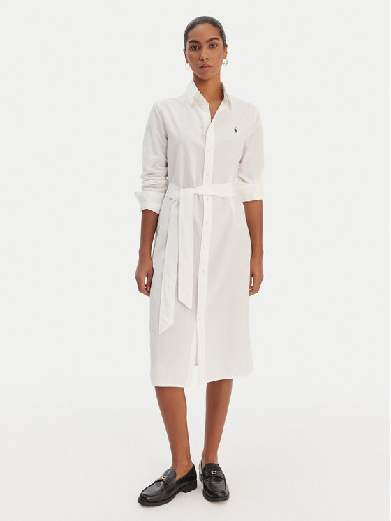 Polo Ralph Lauren Polo Ralph Lauren Rochie tip cămașă 211B18781001 Alb Regular Fit