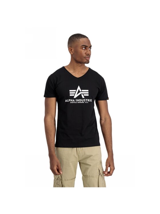 Alpha Industries Alpha Industries Tričko AI.106512-03-L Čierna Basic Fit