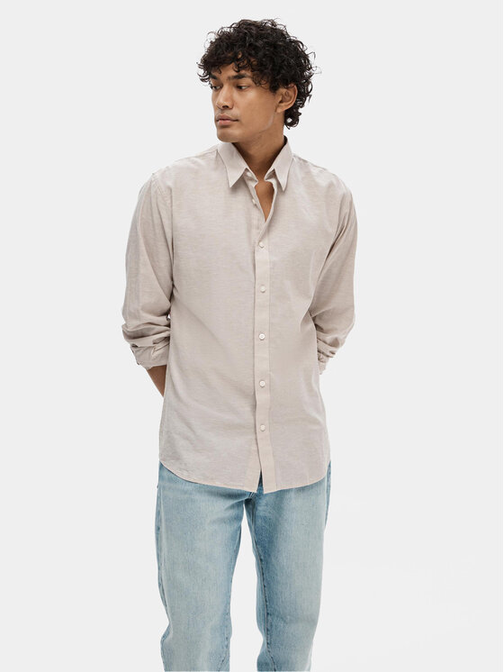 Selected Homme Selected Homme Cămașă 16078867 Bej Slim Fit