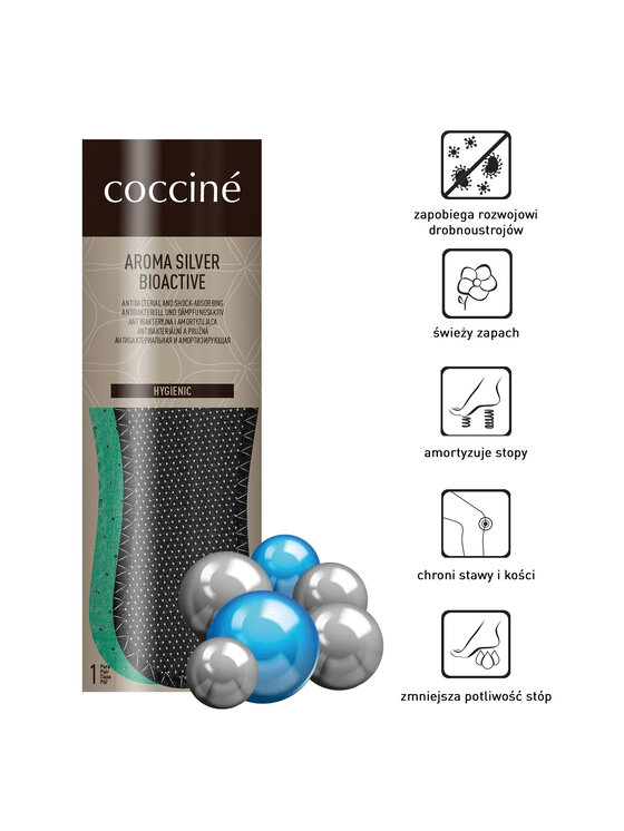 Coccine Coccine Ulošci za cipele Aroma-Silver Bioactive Crna