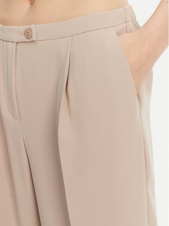 ONLY ONLY Kalhoty z materiálu Leila 15338347 Béžová Wide Leg