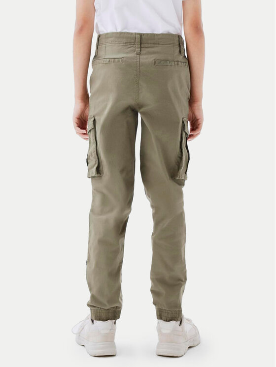NAME IT NAME IT Hlače iz tkanine Bamgo 13151735 Zelena Regular Fit