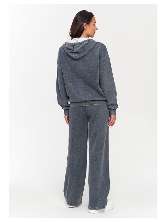 Makadamia Makadamia Dres C74 Granatowy Loose Fit