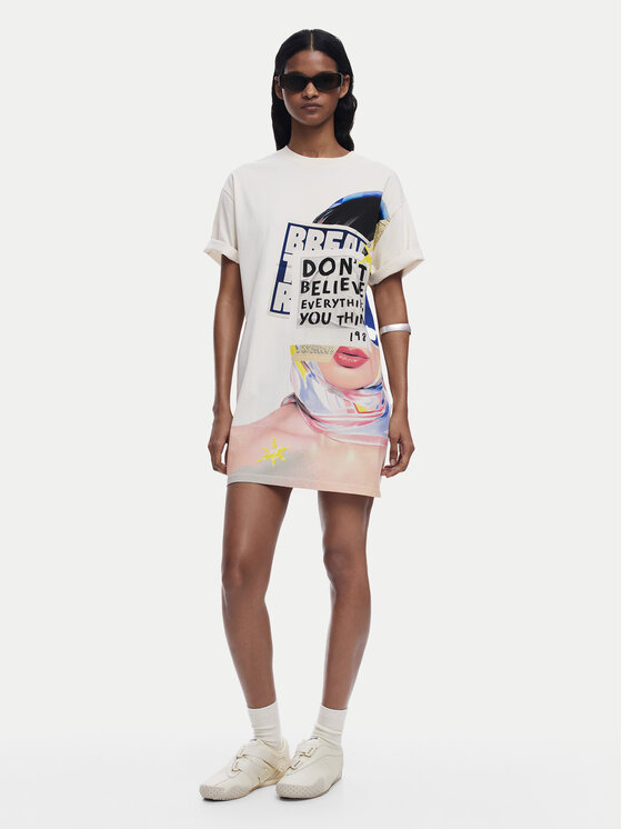Desigual Desigual Vsakodnevna obleka Berlin 25SWVK20 Bež Regular Fit
