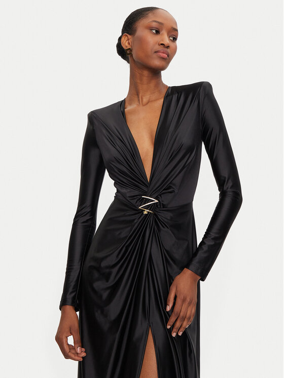 Elisabetta franchi abito nero plissettato store