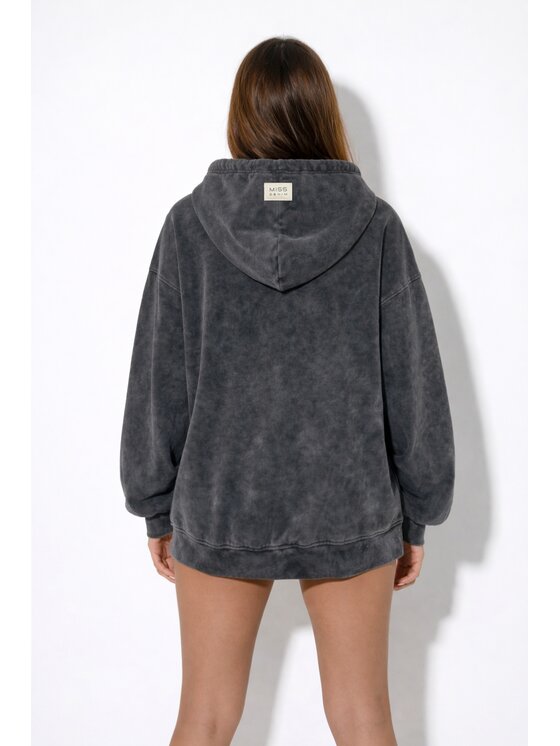 MissDenim MissDenim Bluza Oversize Zip Hoodie Czarny Oversize