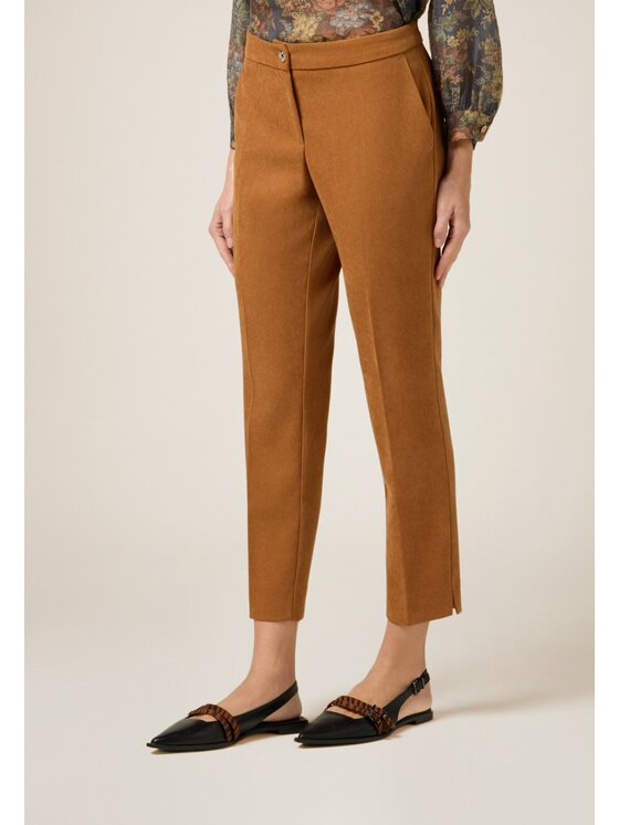 Oltre Oltre Pantaloni di tessuto P011R009067N012 Écru Regular Fit