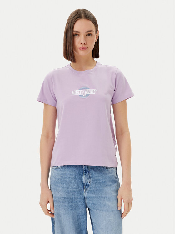 Guess Jeans Guess Jeans T-Shirt W5GI26 J1314 Fioletowy Regular Fit