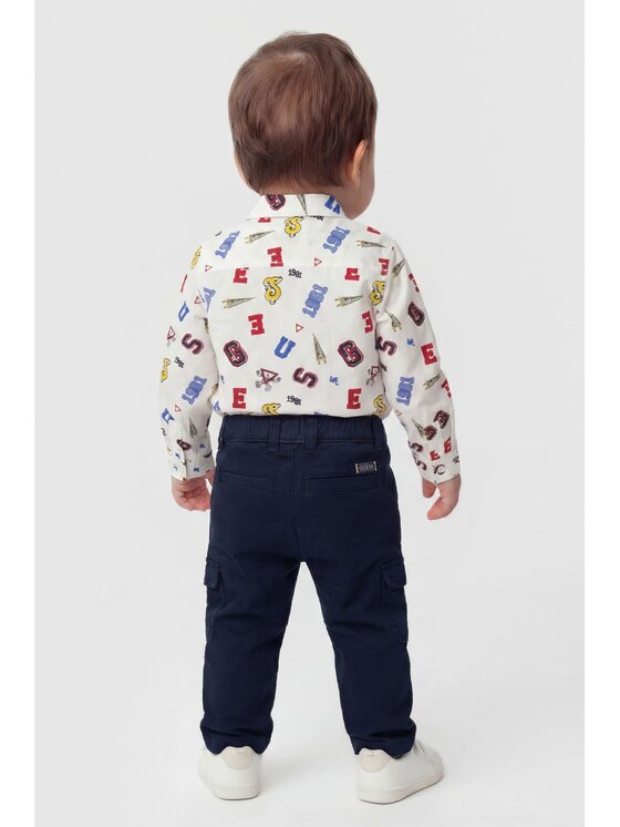 Guess Kids Guess Kids Kalhoty z materiálu 183616 Modrá Regular Fit