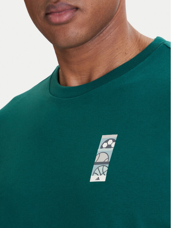 adidas adidas Majica Memories Of Sport Poster Graphic KB2507 Zelena Regular Fit