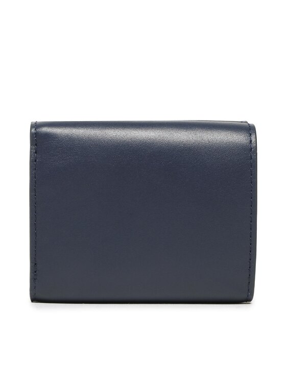 Tommy Hilfiger Tommy Hilfiger Maža Moteriška Piniginė Push Lock Leather Wallet AW0AW14344 Tamsiai mėlyna