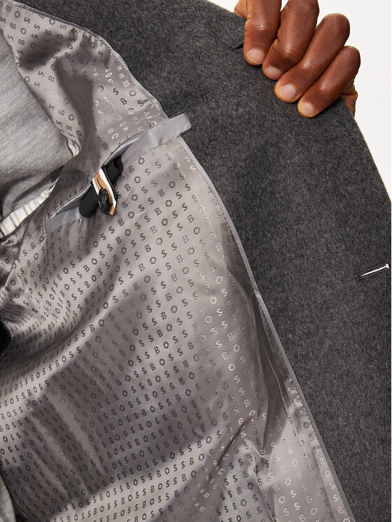 BOSS Boss Palton de lână H-Hyde 50525764 Gri Slim Fit