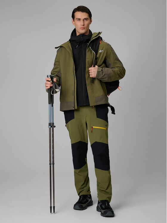 4F 4F Kurtka outdoor TREKKING Khaki Regular Fit