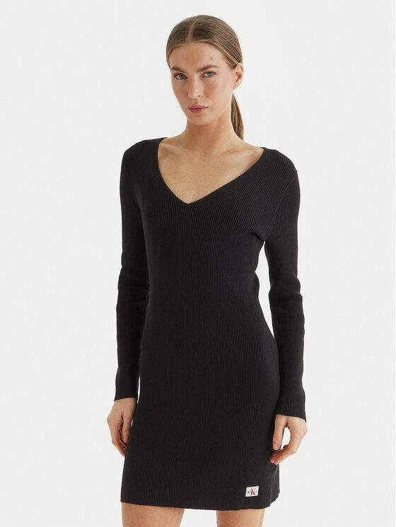 Calvin Klein Jeans Rochie de zi LV047F324G Negru Slim Fit