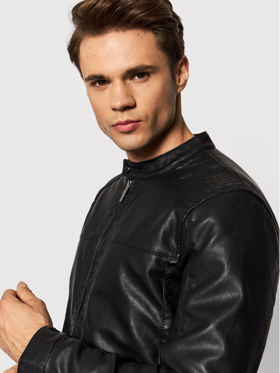 Only & Sons Only & Sons Geacă din imitație de piele Mike 22012339 Negru Regular Fit