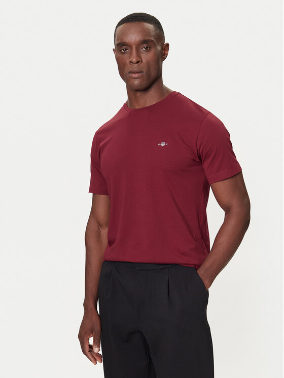 Gant Gant T-Shirt 2004080 Bordowy Regular Fit