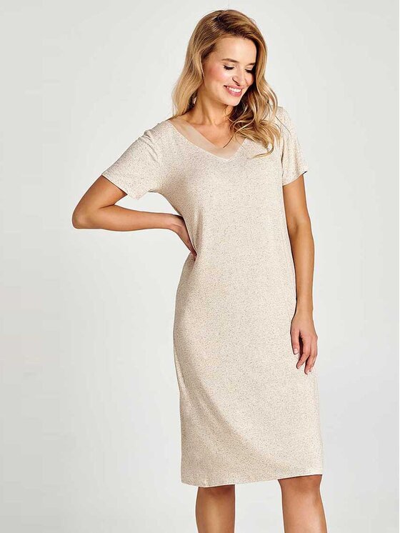 Taro Taro Koszula nocna TA3130-01 Beżowy Basic Fit