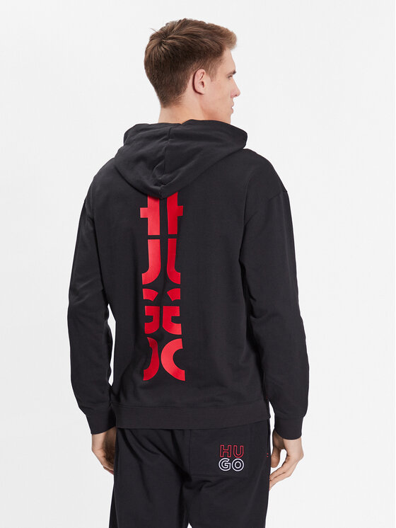 HUGO Hugo Mikina Cut Logo Hoodie 50490276 Černá Relaxed Fit