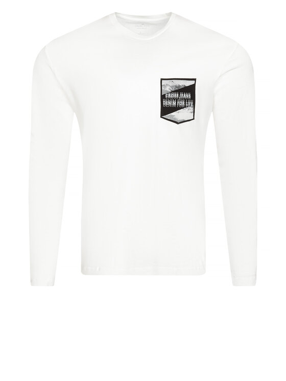 Cross Jeans Cross Jeans Longsleeve 15859-028 Beżowy Regular Fit
