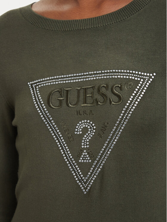 Guess Guess Пуловер W6YR28 Z0976 Тъмнозелен Regular Fit