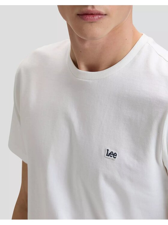 Lee Lee T-Shirt SS PATCH LOGO TEE Biały Regular Fit