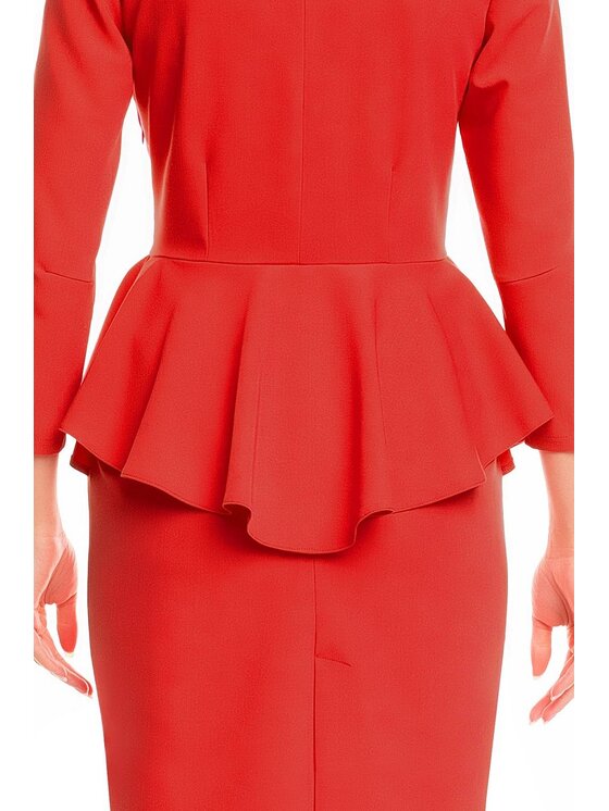 Awama Awama Sukienka codzienna A132 Czerwony Basic Fit